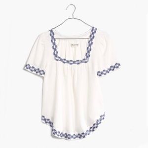 Madewell arrow stitch peasant top
